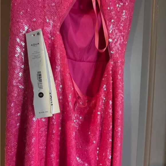 Aqua Pink Sequin Cowl Slip Maxi Dress - Picture 3 of 4